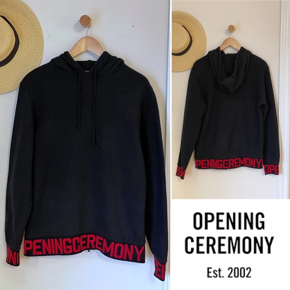 Opening Ceremony Monogramed Trim Black Hoodie - Picture 2 of 16